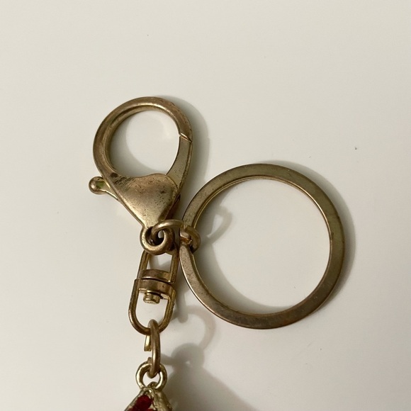 Red and White Rhinestone Star Keychain - Picture 5 of 14